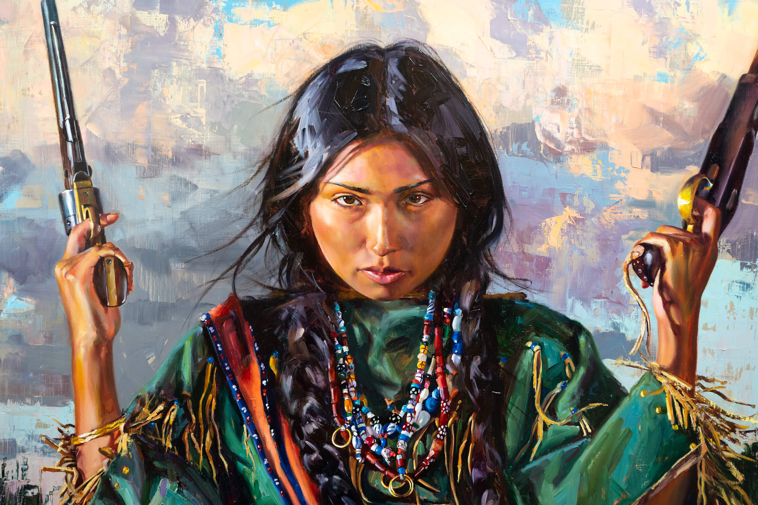 Jeremy Winborg painting of a Native American woman